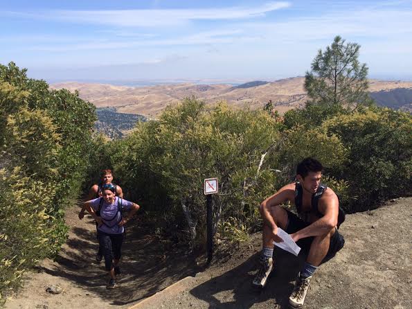 Taking a break before heading up Bald Ridge Trail.