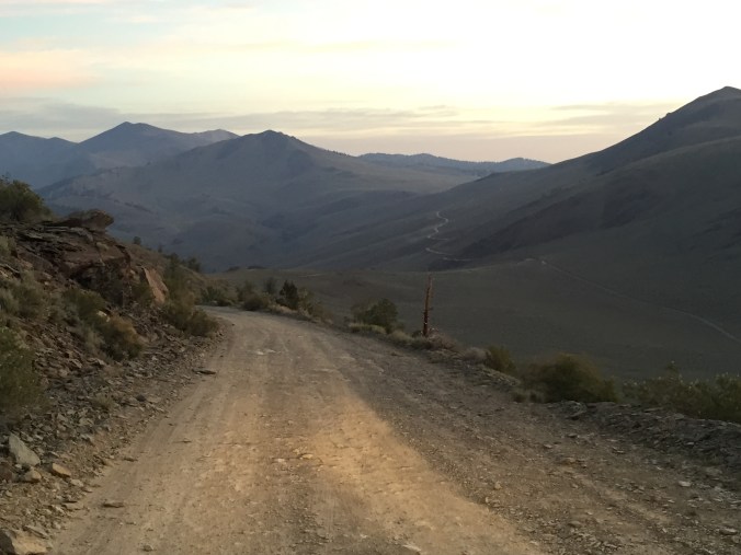 Far-off views of the long, windy 17-mile road that takes you to Barcroft gate.