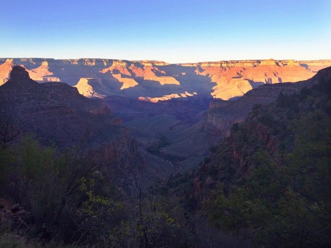 Mile 45, counting down the minutes until the light fades from the day over the canyon.